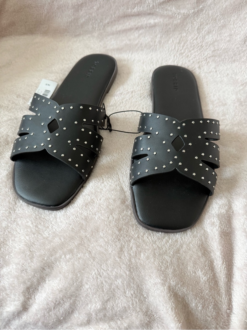 Black Studded Slide Sandals - Women torrid
